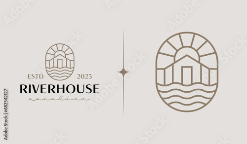 River House Logo Template. Universal creative premium symbol. Vector illustration. Creative Minimal design template. Symbol for Corporate Business Identity