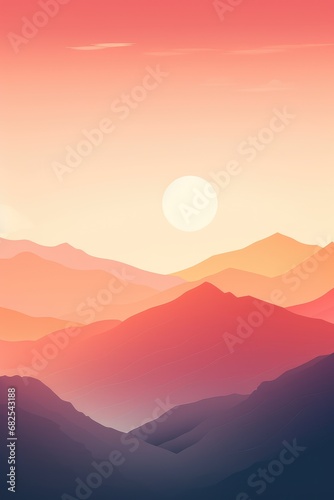 Dusk above the mountains  copyspace