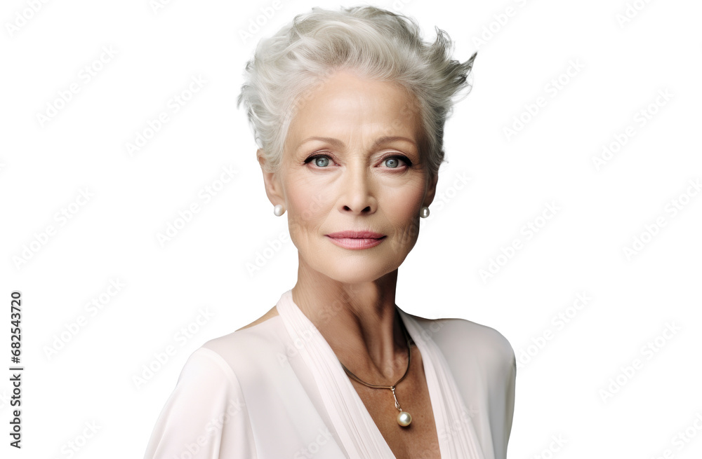 Elegant Attractive Older Woman on Transparent Elegant Attractive Older Woman on Transparent