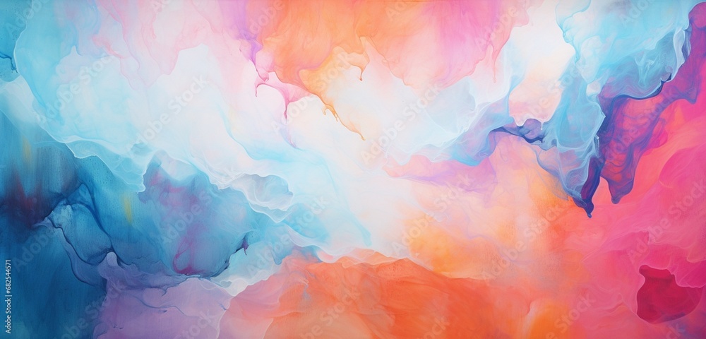 White ink on a colorful abstract background.