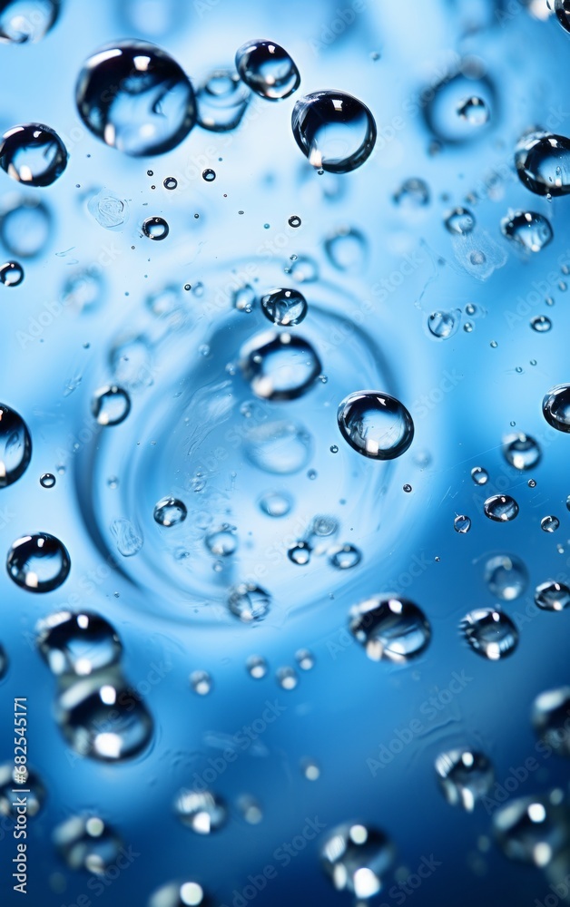 Macro Photography of Water Bubbles on Blue
