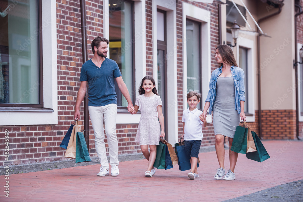 Family doing shopping