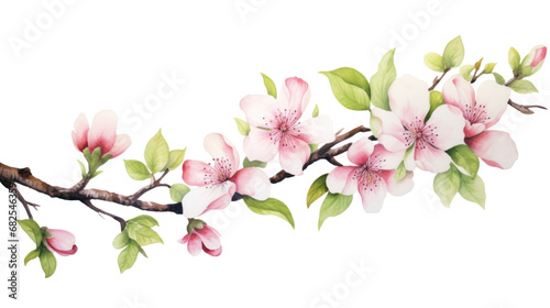 Pink watercolor bench of flowers on transparent background, png © Serhii