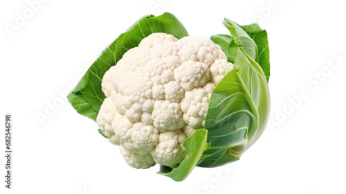 Cauliflower in an isolated and transparent PNG in a Vegetabel-themed, photorealistic illustration. Generative ai