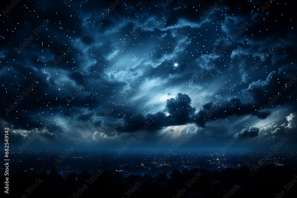 Starry Sky on a Dark Night, Nature's Nocturnal Symphony of Stars, Painting the Night Canvas with Galactic Brilliance for Captivating Wallpaper Designs