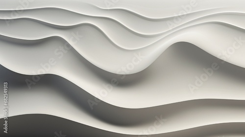 Waves of energy materializing as a digital art display on a smooth, unornamented wall.