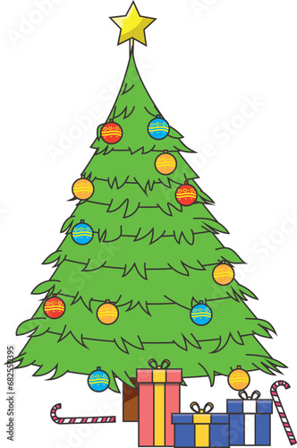 christmas tree with presents