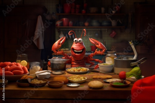 3D Cartoon Lobster
