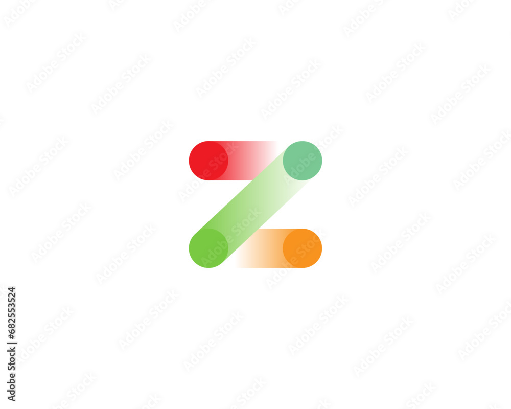 Abstract letter Z minimal style logo. Creative logo from gradient shapes and circles. Universal vector logotype. Abstract letter Z minimal style logo. Creative logo from gradient shapes and circles. Universal vector logotype.