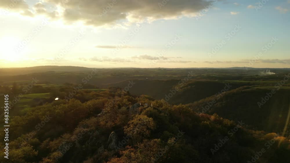 Late autumn landscape in Aveyron - Droneview Late autumn landscape in Aveyron - Droneview