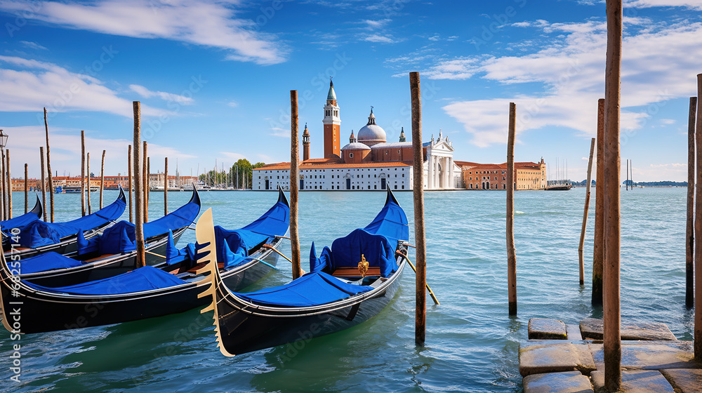 photo of Gondolas in Venice, Italy. Venice is one of the most beautiful cities