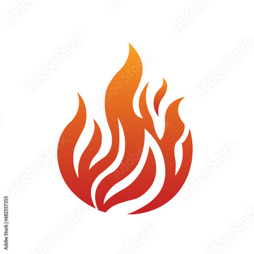 Fire flame logo icon. Oil, gas and energy. Isolated vector illustration 