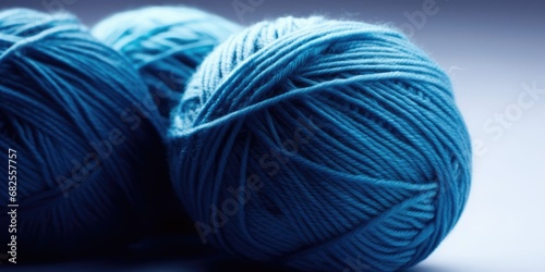 blue wool yarn balls.  photo