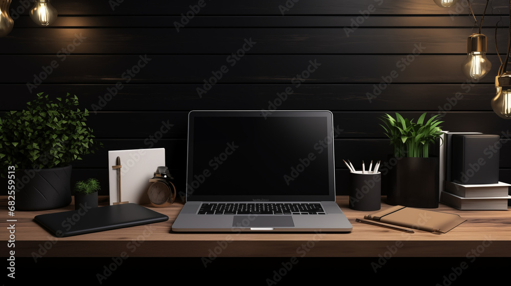 Fototapeta premium Office workspace desk, copy space