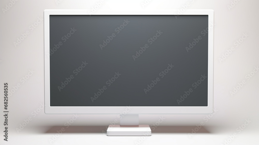 A high-resolution image of a computer monitor's white screen, ideal for office presentations.
