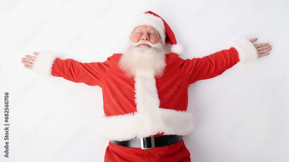 Cheerful Santa Claus on a white background. Cheerful Santa Claus on a white background.