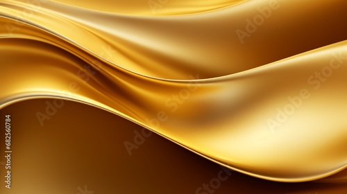 Abstract background with realistic golden metal shape. Fuid golden wave. Intertwined gold shapes. Vector 3d render illustration.