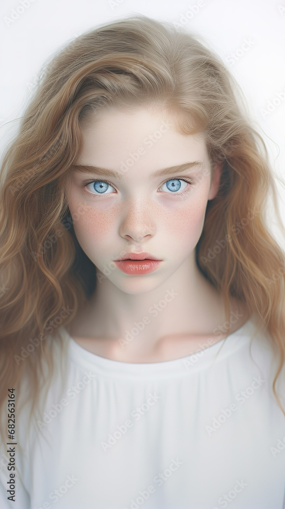 beauty young european girl with white background w beauty young european girl with white background w