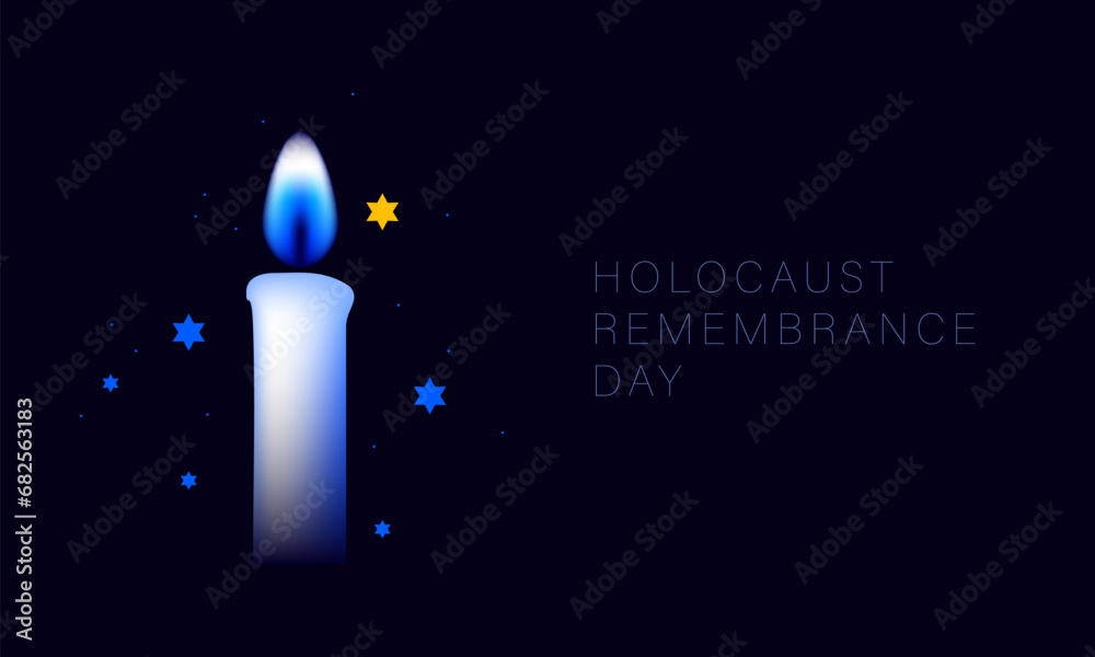 Burning candles. Holocaust Remembrance Day. Jewish Holocaust and