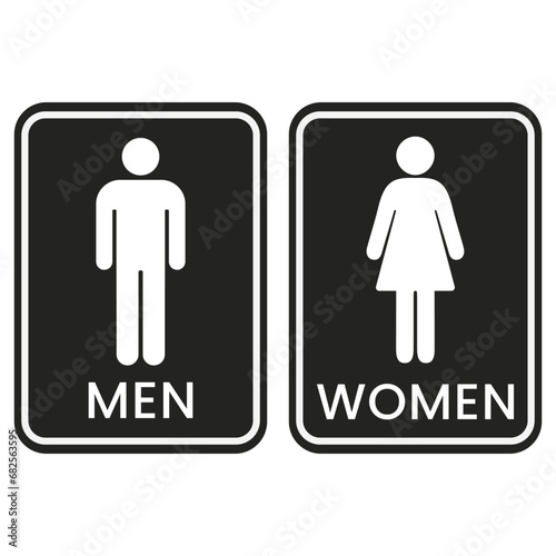Restroom sign. A man and a lady toilet sign isolated on white background.