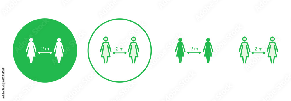 Social distancing icon set. social distance icon. self quarantine sign Social distancing icon set. social distance icon. self quarantine sign