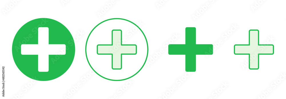 Obraz premium Plus Icon set. Add plus icon
