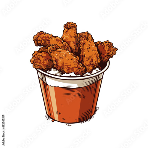 Fried Chicken Vector Illustration