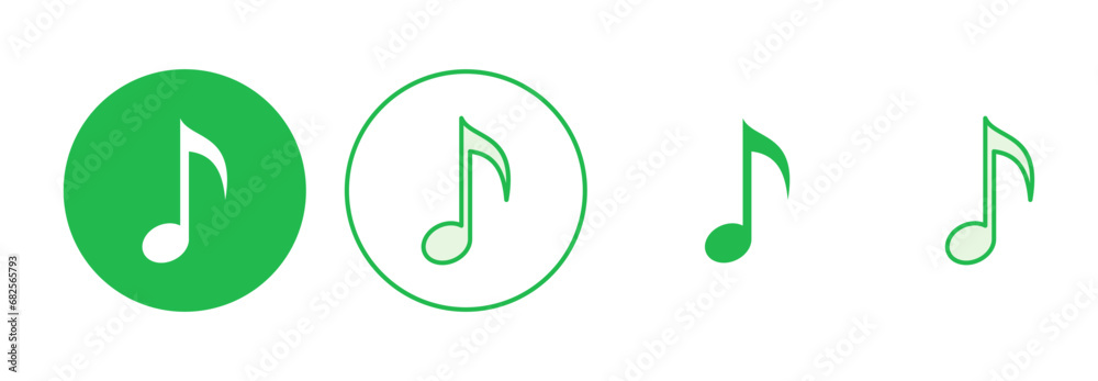 Music icon set. note music icon vector Music icon set. note music icon vector