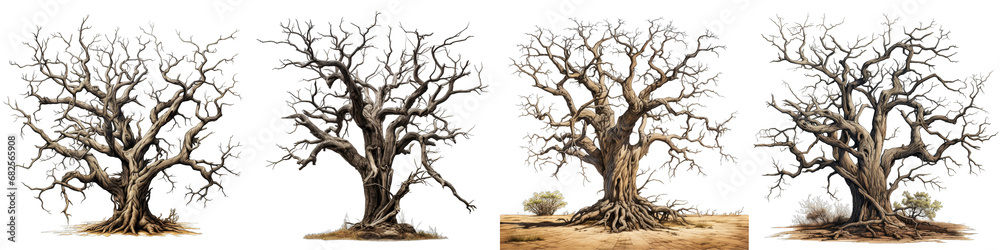 dead tree Hyperrealistic Highly Detailed Isolated On Transparent Background Png File