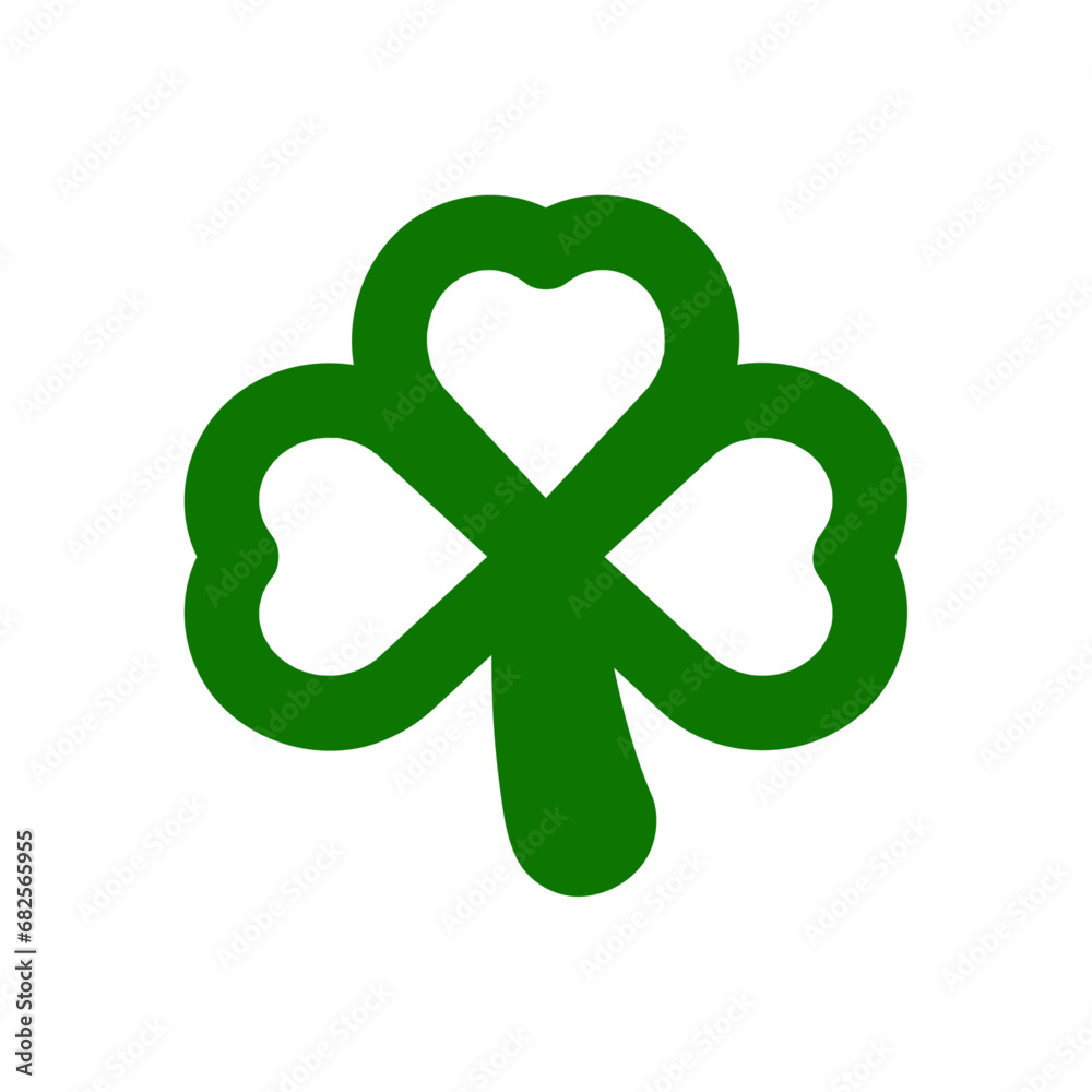 Irish shamrock isolated on white background Green clover with three leaves symbol of a St Patrick day Brush stroke Vector illustration Irish shamrock isolated on white background Green clover with three leaves symbol of a St Patrick day Brush stroke Vector illustration