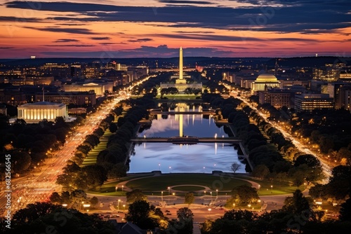 Capital Glow: Dusk Descends on Washington DC 