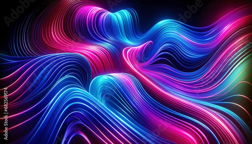 Neon Wavy Flow Background
