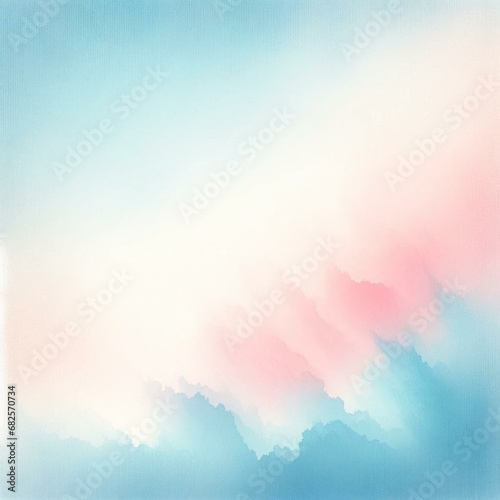 Subtle and Artistic Pastel Blue to Pink Gradient Background with Watercolor Texture, Ideal for Design and Creativity