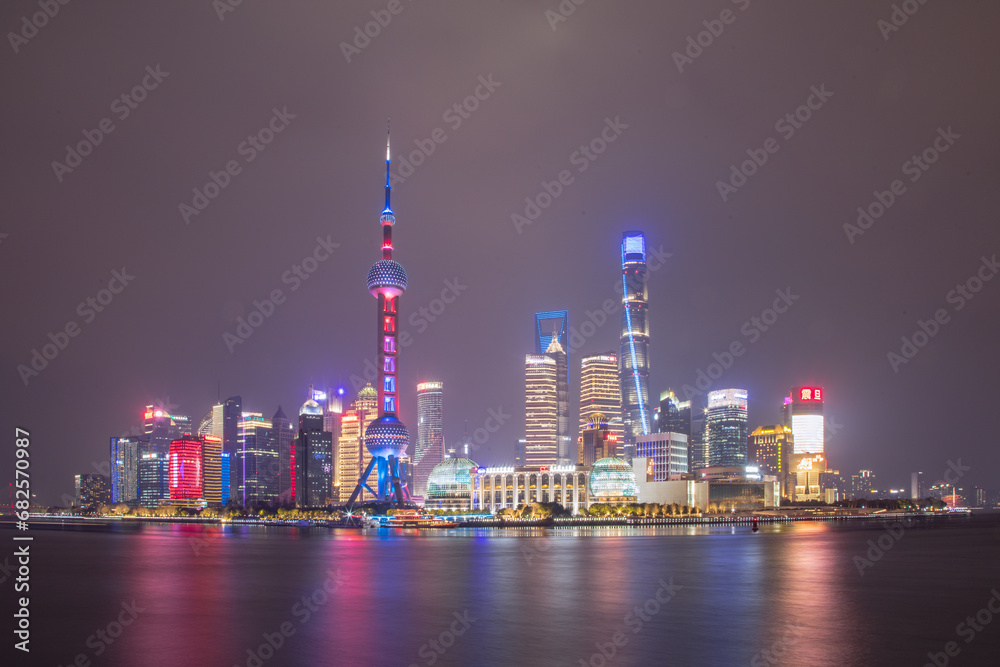 Lujiazui, Pudong New Area, Shanghai-city architecture night scene