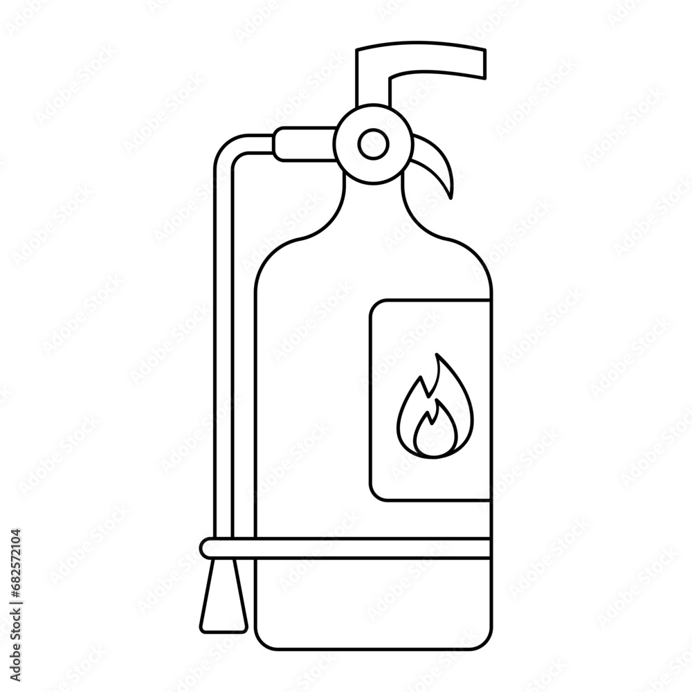 Fire Extinguisher line art illustration. Vector illustration with construction theme. Labor. Fire Extinguisher line art illustration. Vector illustration with construction theme. Labor.