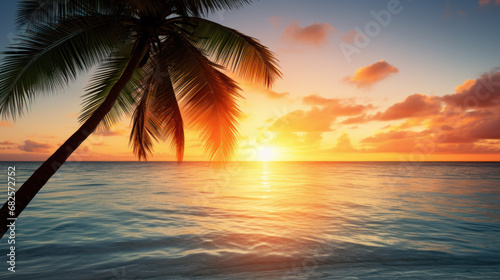 Dream-like sunset on tropical resort © Kondor83