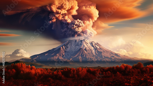 Huge volcano eruption photo