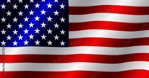 Bright background with flag of America. Happy birthday America background. Bright illustration with flag. American Flag Waving. Animated flag of USA. Wonderful shiny sign of USA, United States