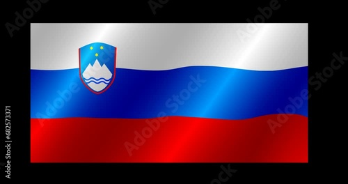 Bright background with flag of Slovenia. Animated Flag of Slovenia. Happy birthday Slovenia background. Bright illustration flag with folds.