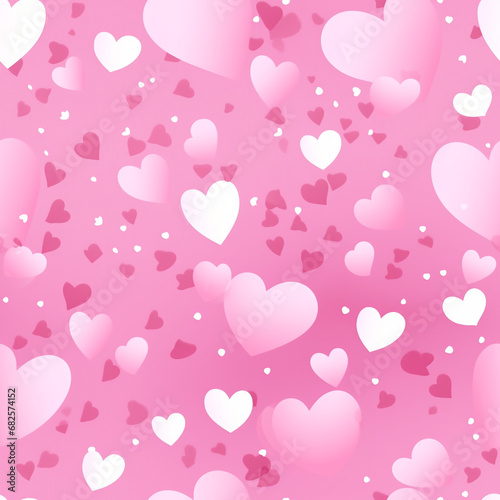 Abstract pink heart seamless pattern background. High quality photo © Starmarpro