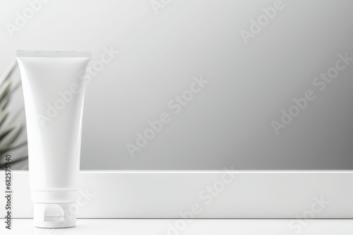 White mockup of a tube of cream, Template for beauty products