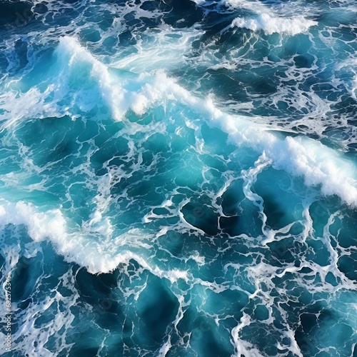 Serene waves dance on a pristine white canvas, Generative AI