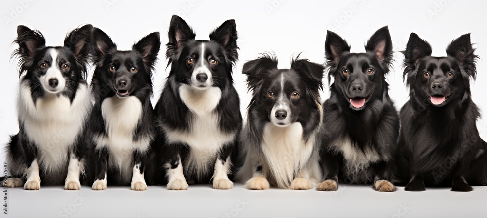 Group of dogs   high quality studio shot isolated on white background with copy space