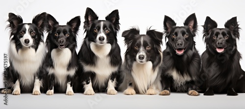 Group of dogs high quality studio shot isolated on white background with copy space