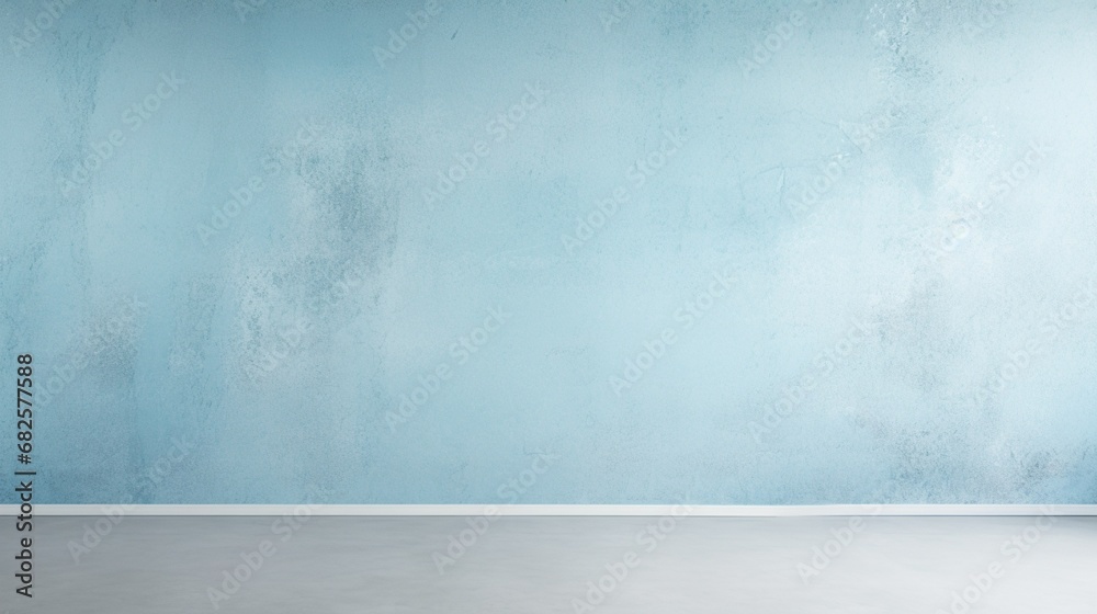 Smooth, matte finish epoxy wall texture in a serene pastel blue color. - obrazy, fototapety, plakaty 
