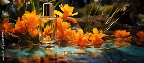 The colorful tropical flowers bloomed gracefully, their delicate yellow petals releasing a mesmerizing aroma that filled the tranquil spa room with the essence of nature, as the therapist carefully photo