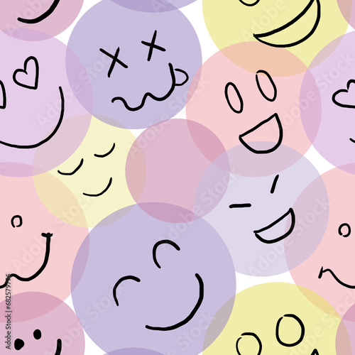 Smily Faces in pastel colors