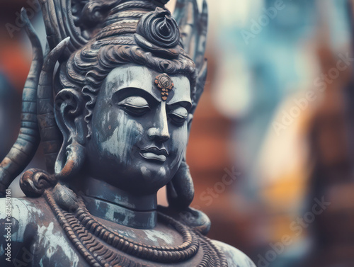 Obraz na płótnie Lord Shiva Statue Painting Artwork, Generative AI w salonie