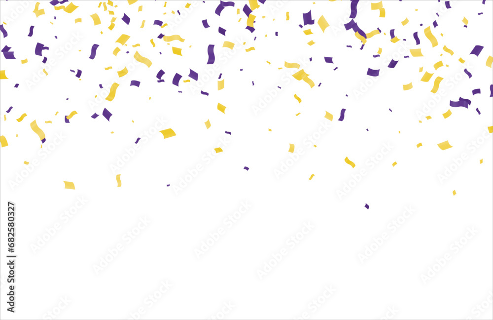 Celebration banner with confetti Gold purple Celebration banner with confetti Gold purple