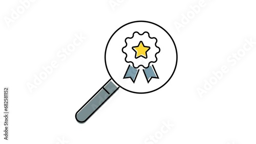 search. to find. medal. icon photo